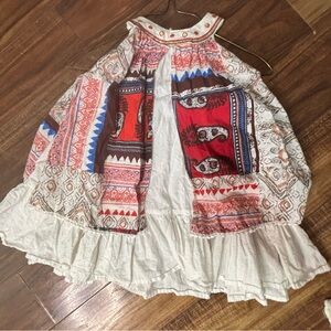 Cutey couture 100% cotton 2/3 yrs boho western dress Aztec ruffled lil girl